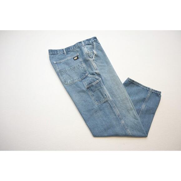 CAT Caterpillar Carpenter Work Jeans Rugged Blue Mens Size 40 x 30 - Picture 1 of 7